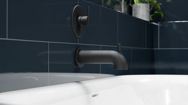 Olympia Faucets OP-640063 Extended Combo Diverter Tub Spout (Matte Black) Matte Black