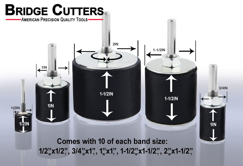 50 Pack 120 Grit Replacement Sanding Sleeves for Rubber Drum kit 1/2" 3/4" 1" 1-1/2" 2" Inch Aluminum Oxide Woodworking Drill Rotary Sander-Drum 1/4" Drive spindel Abrasive