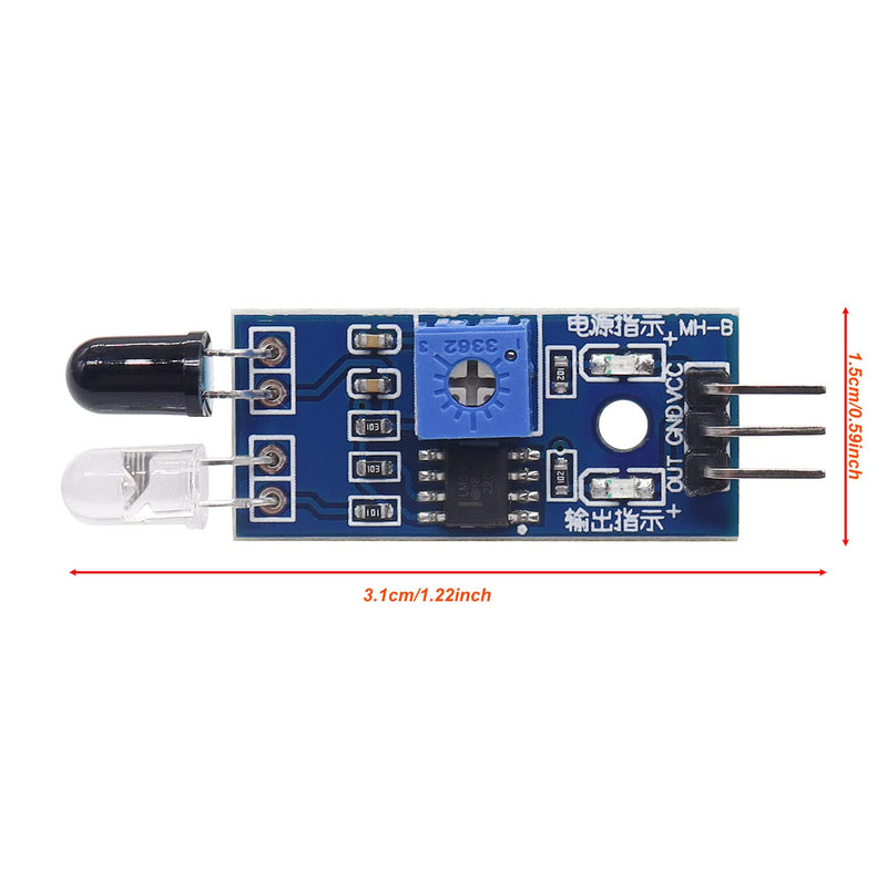 weideer 5pcs IR Infrared Obstacle Avoidance Sensor Module Reflective Photoelectric Sensor Module 3.3V-5V 3-Wire for Arduino Smart Car Robot K-079