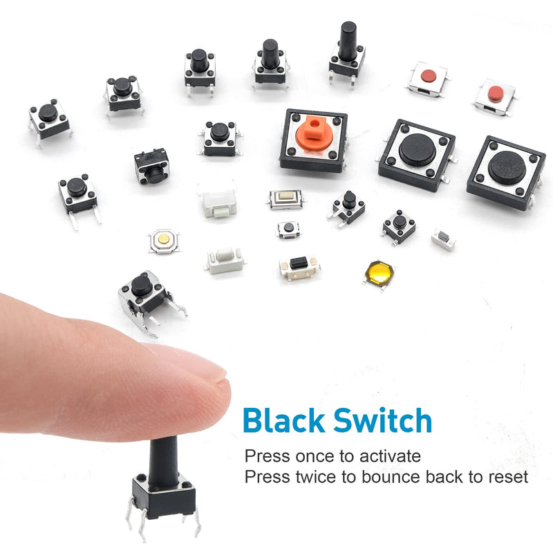QTEATAK 240 Pcs 24 Value Micro Momentary Tactile Push Button Switch Tact Assortment Kit