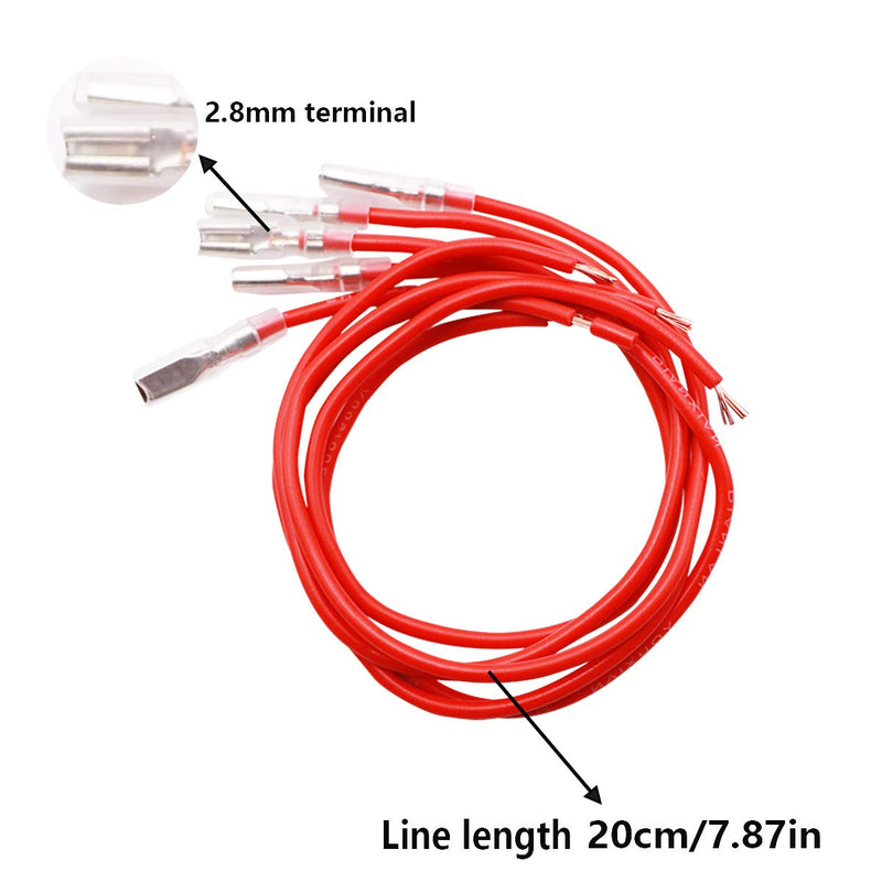 mxuteuk 30 Pcs Quick Splice 2.8mm Spade Crimp Terminal Wire Crimp Terminal with Insulating Sleeve and 20cm Wire