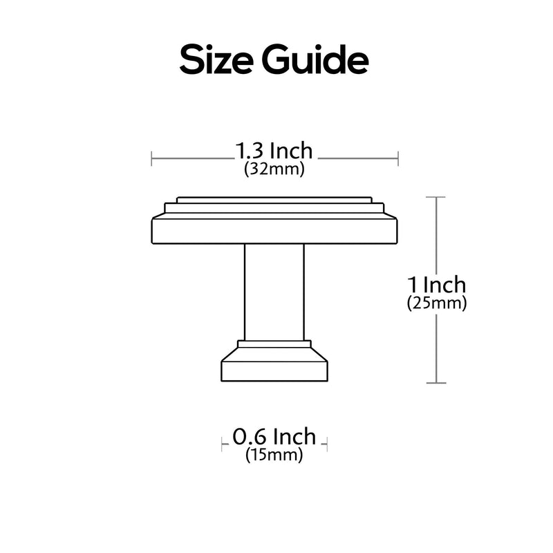 Alzassbg 10 Pack Brushed Satin Nickel Cabinet Knobs, 1.3 Inch(32mm) Square Kitchen Cabinet Hardware Knobs for Cabinets and Drawer AL6071SN Square Knob