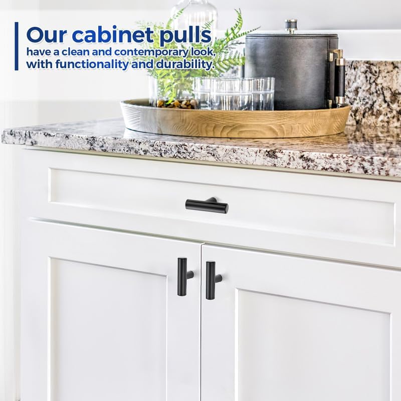JOY DECOR 30 Pack Cabinet Knobs, Black Cabinet Handles, 2in Kitchen Cabient Knobs, Single Hole Drawer Knobs for Dresser Drawers