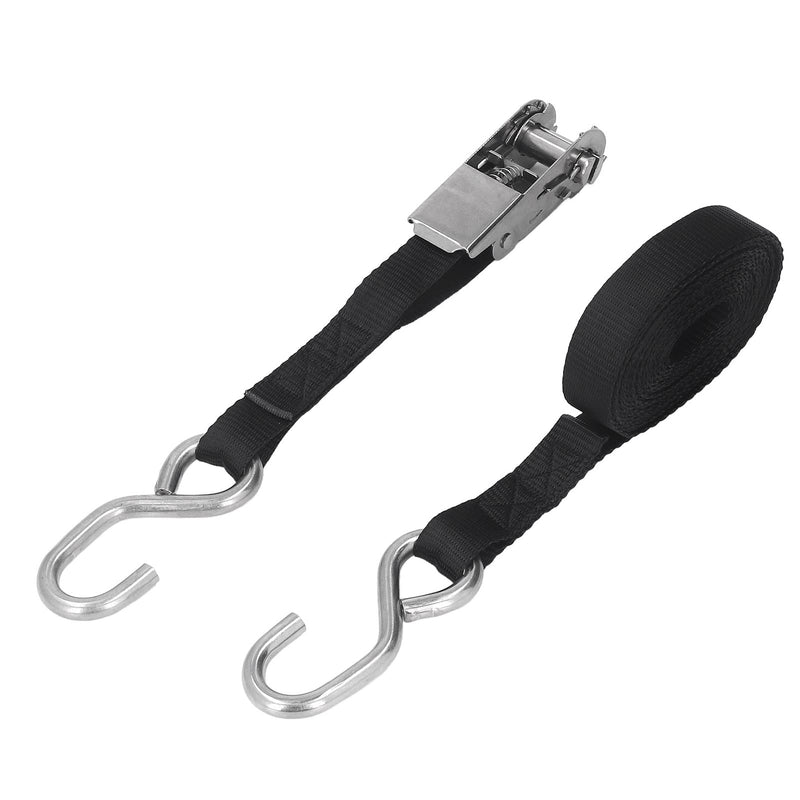 Ratcheting Securing Straps, Ratchet Straps Rust Proof 2PCS Powerful Tension Sturdy Construction High Toughness for Trailer (5m / 16.4ft) 5m / 16.4ft