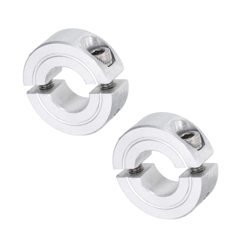 uxcell 2pcs Double Split Clamp-On Shaft Collar for 1/2" Shaft, Two-Piece Clamping Collar, 1-1/8" OD, 13/32" Thickness, Aluminum Alloy Set Screw Split Collar Clamp