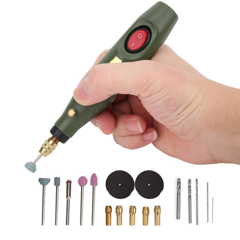 Electric Drill Rotary Tool Grinder Engraver Carver Accessory Kit for Agate Wood Carving Drilling Etching Sanding Polishing AC 100-240V 18000RPM (US Plug) (US Plug )