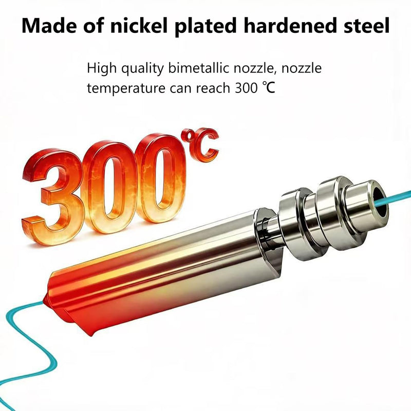 4PCS 0.25/0.4/0.6/0.8MM Integrated Hotend Hardened Steel Nozzles for Anycubic Kobra X/Kobra 4, Quick-Swap Printhead All Metal Extruder Bimetal Hot End Heatbreak Throat Tube Heat Break 3D Printer Part