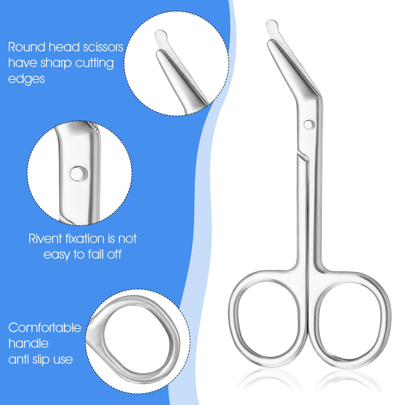 2 Pcs Ostomy Scissors Bandage Nursing Supplies Premium Stainless Steel Grade Surgical Curved Scissors for Ostomy Care Colostomy Urothrostomy Home Doctors Care (Silver) 2
