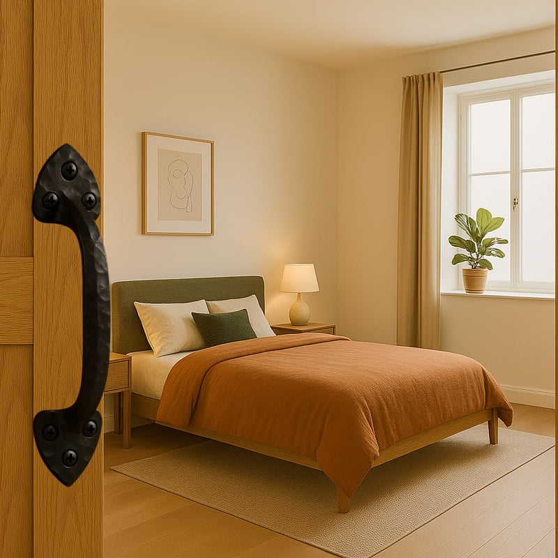 2-Pack 7 Inch Spear Barn Door Handle - Black Cast Iron Pull for Sliding Doors, Gates, Sheds, Fences, Closets - Indoor Outdoor Farmhouse Hardware 7" - 2 Pack