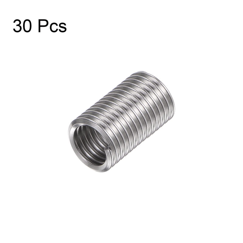 HARFINGTON 30pcs Wire Threaded Inserts 3/8-16 UNC 3D 28.5mm 304 Stainless Steel Helical Coiled Wire Thread Sleeve