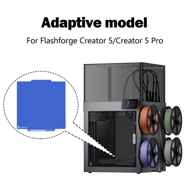 Cool Plate for Creator 5/Creator 5 Pro Cold Plate No Heating No Glue Low-Temp Printing Cold Bed Smooth Cool Build Plate Removable Printer Bed Platform for Flashforge Creator 5/Pro Cool Plate