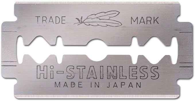FEATHER Safety Razor FEATHER High Stainless Steel Double Edge 10 Pieces Made in Japan Replacement Blade Razor Men's Silver Single Item 10 Pieces (x 1) - NewNest Australia