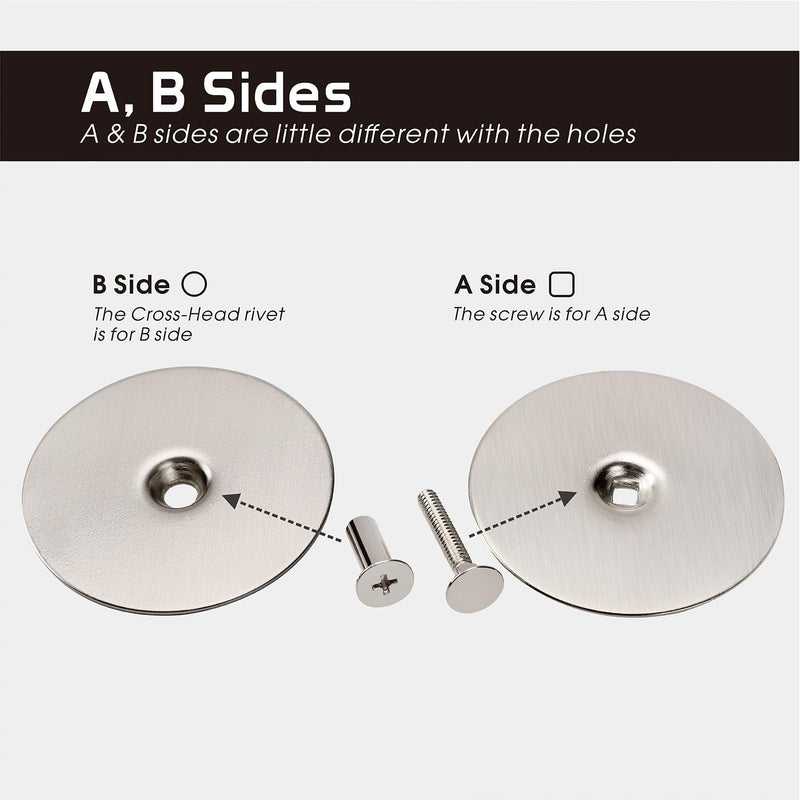 Door Knob Cover, 2-5/8" Diameter Solid Steel Deadbolt Cover Plate, Hole Filler Plate for Door Handle (1, Satin Nickel) 1