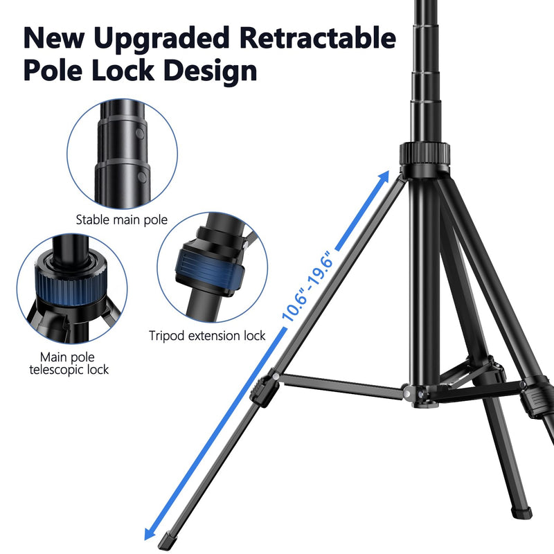 70.9" Auto Face Tracking Tripod 360° Rotation with Lights, Motion Sensor Phone Tripod Stand Selfie Stick with Remote, Face Body Gesture Control Phone Camera Holder for Vlog/Live Stream/Video Recording
