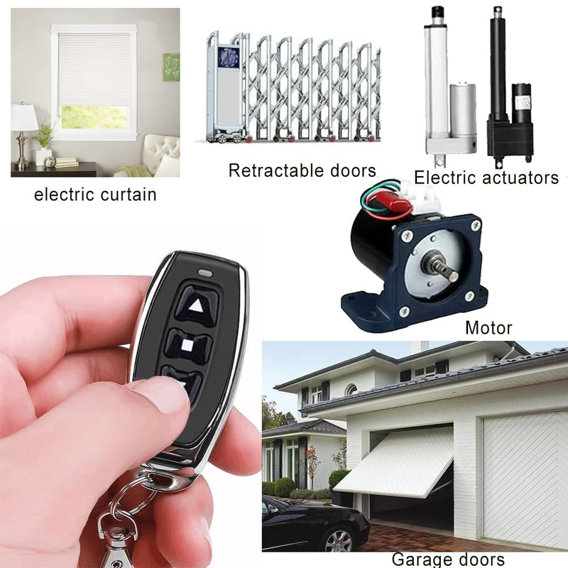 DC12V Forward and Reverse Remote Control Switch，Waterproof Wireless DC Motor Remote Control Switch DC12V/48V/8A Linear Actuator Remote Switch for DC Motor,Winch Solenoid Relay Contactor DC12V-48V Forward and reverse switch