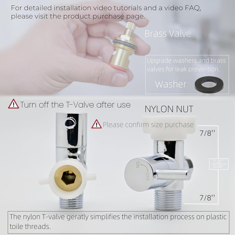Handheld Toilet Bidet Sprayer for Toilet-Adjustable Water Pressure Control with Bidet Hose for Feminine Wash, Stainless Steel Brushed Nickel Cloth Diaper for Baby Wash (Stainless Steel, 1)
