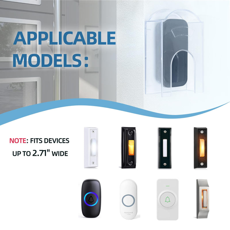 Door Bell Push Button Cover Weatherproof,Doorbell Rain Cover for Protective - Transparent and Waterproof - Doorbell Shield Ideal for Outdoor Use
