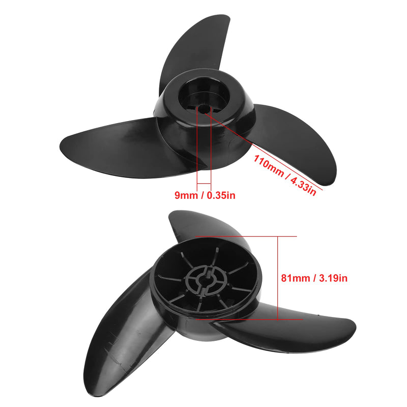 3 Blade Electric Trolling Motor Outboard Propeller Kit for 28lb 36lb 46lb Trolling Motors Accessories