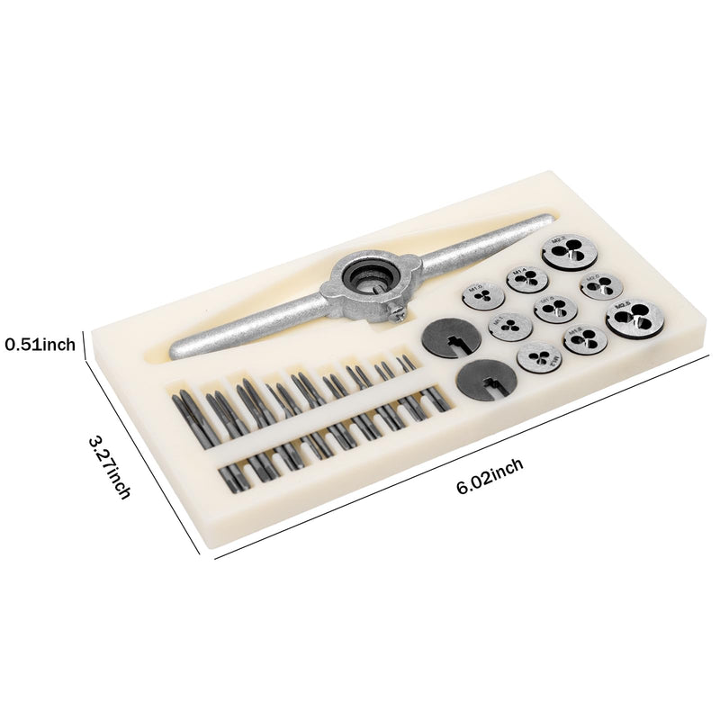 31pcs Mini Tap and Die Set, Tap & Die Sets M1 to M2.5, Thread Repair Kits for Threading Internal and External Threads, U7V-9PB-MX3394