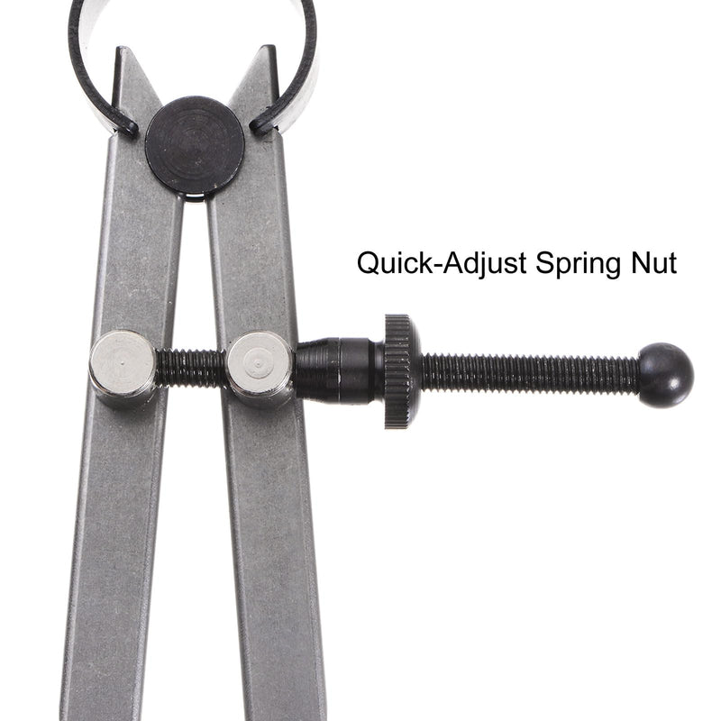 HARFINGTON Spring Joint Caliper 12 inch / 300mm Adjustable Spring Outside Caliper with Solid Nut for Wood Turning Lathe Work