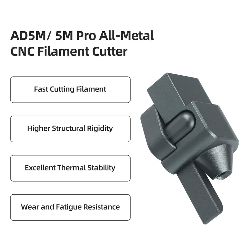 FYSETC Upgraded Filament Cutter for Adventure AD5M: 5M Pro Assembly Metal Aluminum Alloy Manual Smooth Cutting with Sharp Blades for Replace PETG ABS PLA CF-Carbon Not for AD5X 3D Printer
