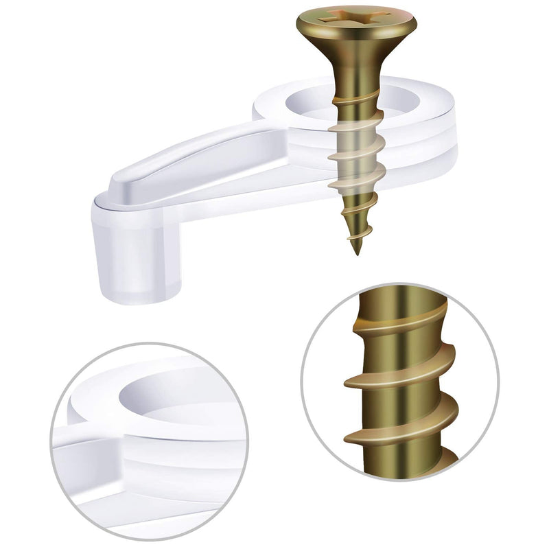 Blulu 50 Pack Glass Retainer Clips Kit, Cabinet Glass Clips 4 mm with Screws for Fixing Cabinet Doors(Transparent with Rainbow) Transparent with Gold Screw