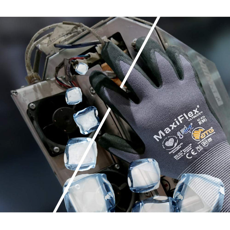 MaxiFlex Safety Work Gloves 34-874 Nitrile Micro-Foam Grip Palm & Fingers - Excellent grip and abrasion resistance 1 3X-Large