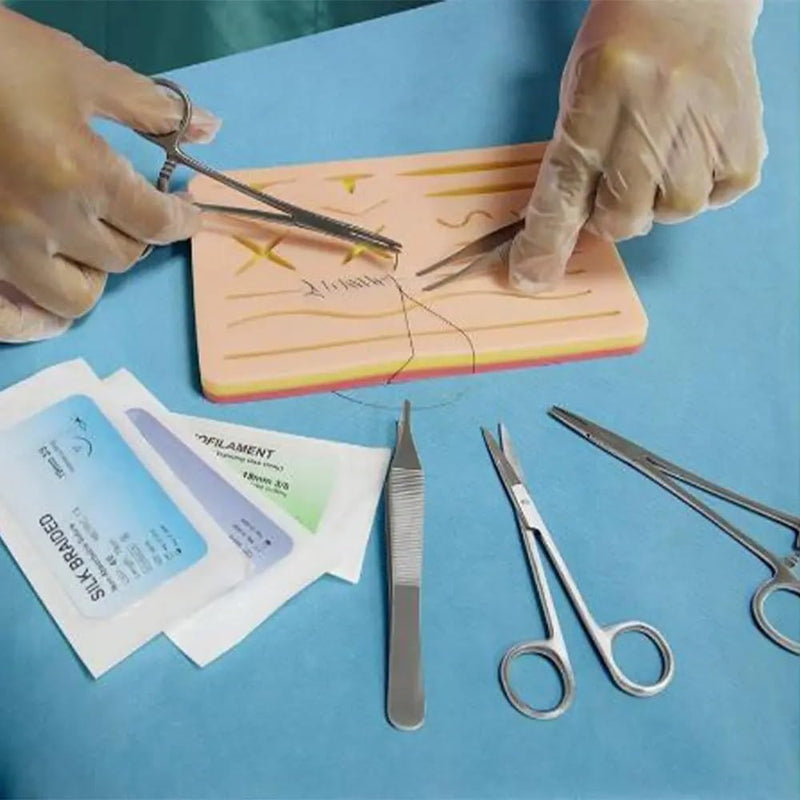 Medical Suture Practice Kit for Veterinary Student, Complete Suture Tool Set with Suture Practice Pad, Supplies for Veterinarians/Nursing Students, Includes Surgical Removal Practice