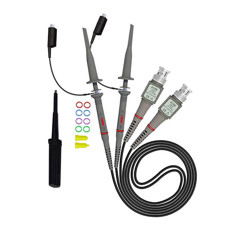 Universal Oscilloscope Probe Kit, 100MHz Oscilloscope Clip Probes with Accessories Kit, 6PCS Test Lead Kit