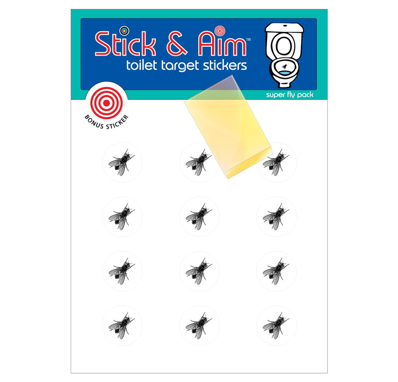 Urinal Fly Bulk Pack (13 Targets) Toilet Target Stickers for Toilets and Urinals with Sticker Applicator Tool, Sticks on Wet Surface, Toilet Targets for Toilet Training Boys, Aiming Targets for Boys