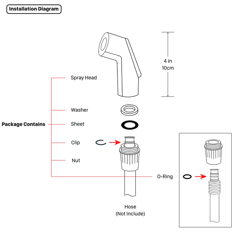 Universal Fit Sink Spray Attachment, Kitchen Side Sprayer Head, Pull Out Spray Head, Faucet Sprayer Replacement, Chrome