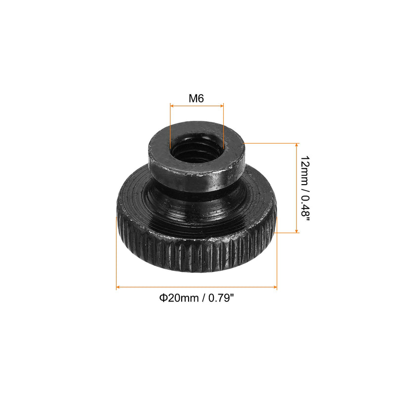 uxcell Knurled Thumb Nut, 20Pcs M6x1mm Iron Round Knobs Fasteners for 3D Printer Parts, Black M6x1 - NewNest Australia