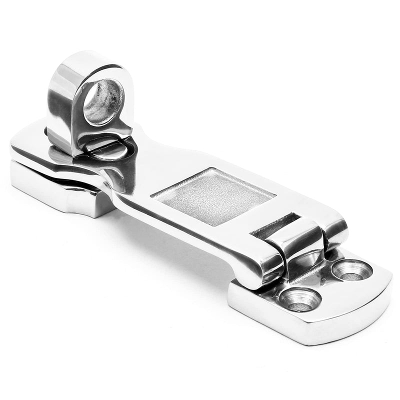 2Pcs Stainless Steel Marine Grade Door Hasps, 3 Inch Heavy Duty Door Hasp with Turning Padlock Eye Mount Swivel Safety Hasp with Screws 2 Pieces