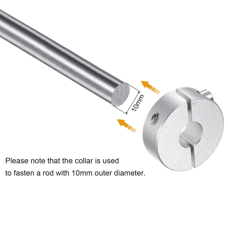 HARFINGTON 4pcs Double Split Shaft Collar for 10mm Shaft Set Screw Clamp-On Collars, 30mm OD, 10mm Width, for Stoppers, Position, Hold Timing Pulleys, Machine Tools, Industry, Anodization 10mm Bore