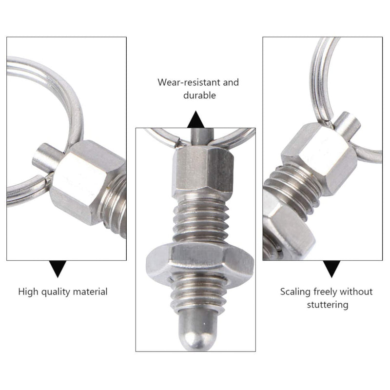 heyous 2pcs Spring Plunger with Pull Ring, M8 Non-Locking Stubby Hand-Retractable Index Plunger 46x16x8mm