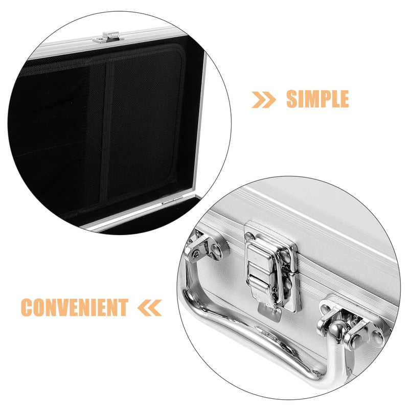 Gatuida Aluminum Storage Box Briefcase Style Tool Case with Lock Clasp Handheld Metal Case for Tools Cosmetics Instruments Travel Work 10.43 X 7.28 X 3.14 in