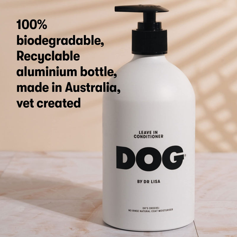 DOG by Dr. Lisa Leave-in Conditioner w/Coconut Oil, Rose Water, Chamomile, Natural, No Rinse, Moisturizing Coat & Skin Conditioning Treatment w/Plant Based Essential Oils, Vegan,16.9 oz Bottle - PawsPlanet Australia