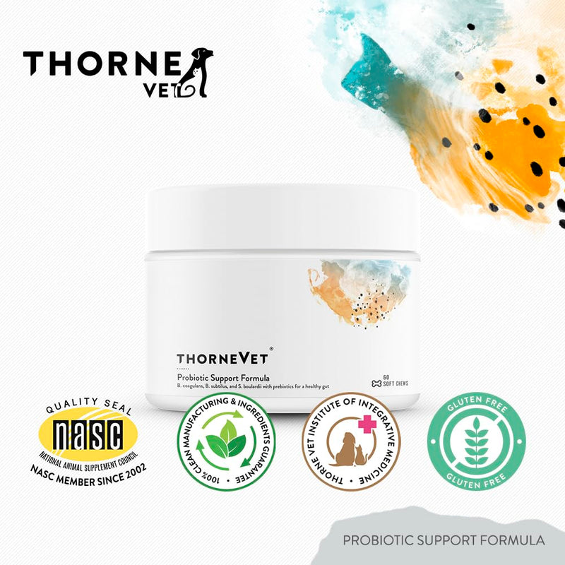 ThorneVET Probiotic Support Formula – Gastrointestinal Support for Dogs, Cats & Horses 60 Soft Chews - PawsPlanet Australia