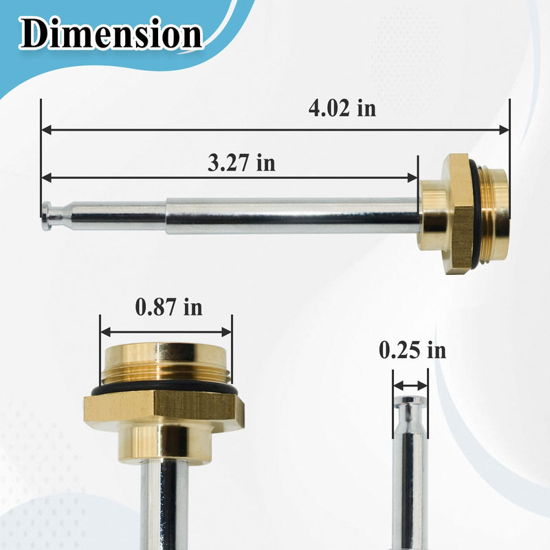 1394 Push Button Diverter Stem Part, Shower Diverter Valve Replacement Part, 4IN Metal