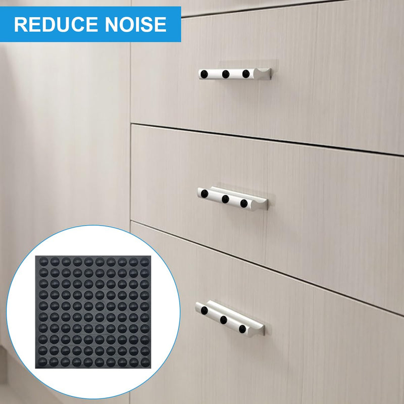 300 Pcs Combo Pack Clear Adhesive Bumper Pads, 3 Sizes Round Self Adhesive Sound Dampening Transparent Rubber Feet Pads for Cabinet Doors Drawers Glass Tops Picture Frames Cutting Boards,Black 3 Sizes-Black