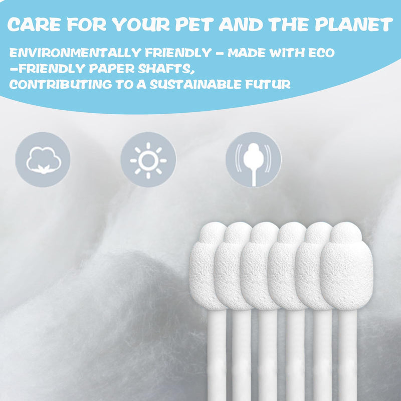 Dog ear cleaner, Dog ear infection treatment,Gourd-shaped cotton swabs designed specifically for cats and dogs, Reducing the risk of injuring the ear canal, for a safer and more reassuring use. - PawsPlanet Australia