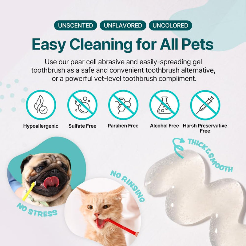 Dentimal Double Action Enzymatic Pet Toothpaste for Dogs & Cats, with Pear Stone Cells to Clean Teeth, Remove Plaque & Tartar, Freshens Breath, Gum Care, Safe for Puppies and Kittens, 2 fl oz