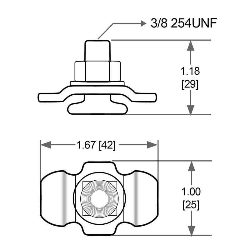 L Track Fittings Accessories Bolts Threaded Double Stud Lug 10 Pack