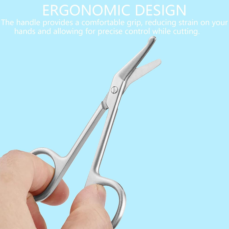 2-Piece Ostomy Scissors, Ostomy Supplies for Ostomy Care, Colostomy, Urothrostomy.Ileostomy Stainless Steel Scissors for Doctors and Home Care, 4.3 X 2.1 Inch, Curved (2Pcs Silver) 2pcs Silver
