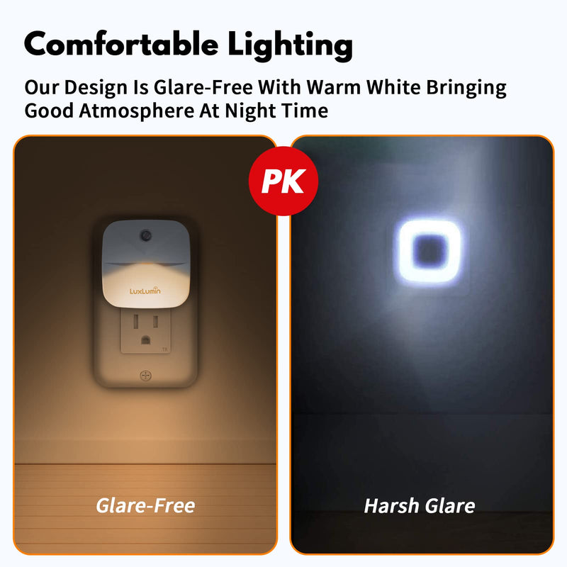 LED Night Light, Night Lights Plug into Wall with Dusk-to-Dawn Sensor, Automatically Turn on and Off,Night Light for Kids,Bedroom,Bathroom,Stairs, White, 6 Packs Daylight White