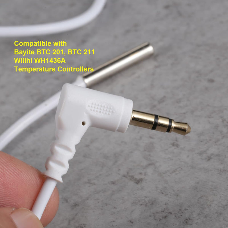 bayite NTC 10K Temperature Controller Probe Sensor with 3.5mm Audio Plug 9.8ft Long