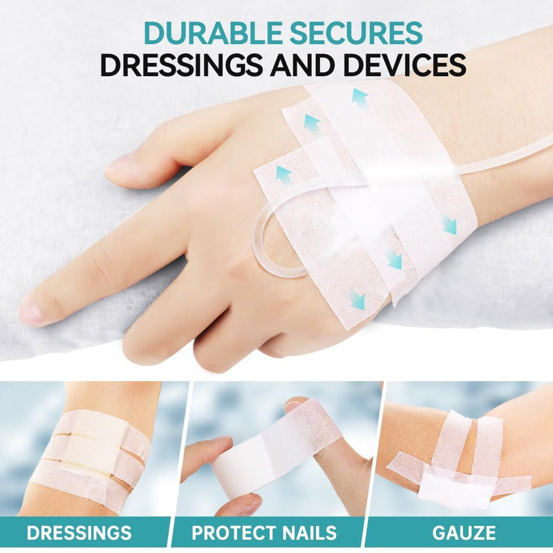Dimora Paper Medical Tape 16 Rolls- Hypoallergenic White Surgical Tape for Sensitive Skin，Breathable First Aid Wound Tape with Pain-Free Removal，Secures Dressing and Medical Devices -1" x 10 Yards White-Paper Tape 16 Rolls