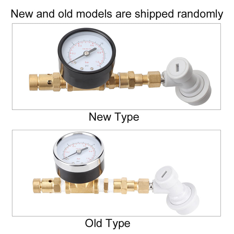 Beer Brew Adjustable Pressure Relief Valve, 0-15psi CO2 Regulator Ball Lock Connector with Gauge for Home Brewing Beer