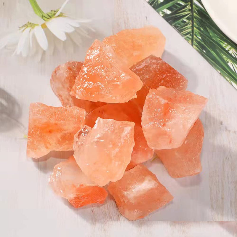 1.18 to 1.97 Inches Himalayan Pink Crystal Salt Stones, 0.22 Pounds Himalayan Pink Salt Chunks for Salt Rock Lamp,Salt Bowl,and Decorations M33, Orange