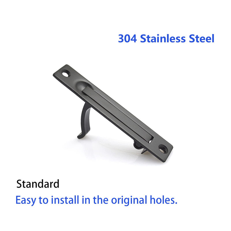 Dontay Pocket Door Pull Handle,304 Stainless Steel,Rectangle Recessed Flush Finger Pulls & Edge Spring Pull,No Lock,Hardware Set for More Than 1-1/8” Thickness Sliding Door(Matte Black,6'') 6 inch ( 150 mm) 1Pack Matte Black
